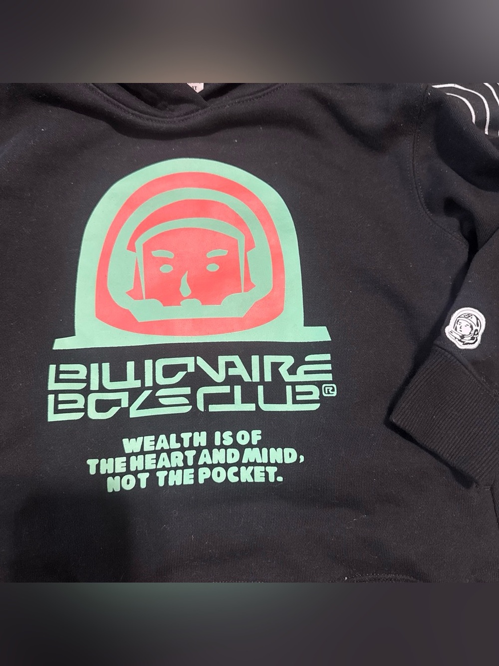 Billionaire Boys Club Black Hoodie with Mint & Coral Graphic
